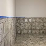 Methodist Activity Center bathroom being tiled
